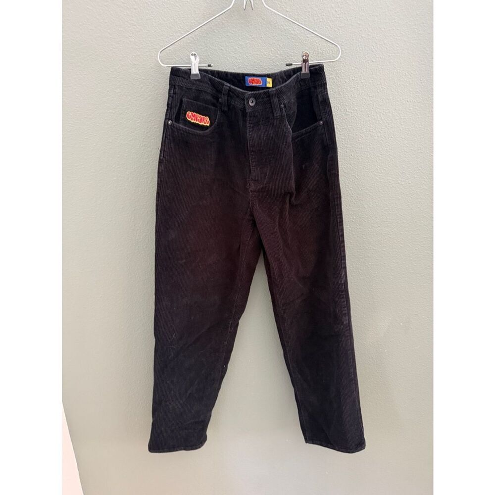 Empyre Relaxed Fit Corduroy Pants Black Wide Leg Mens 30 Skate Streetwear